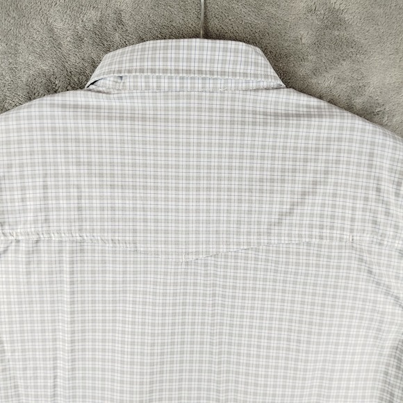 Poncho Slim Fit Pearl Snap Gray Plaid Button Fishing Shirt Mens XL Long Sleeve - Picture 8 of 13